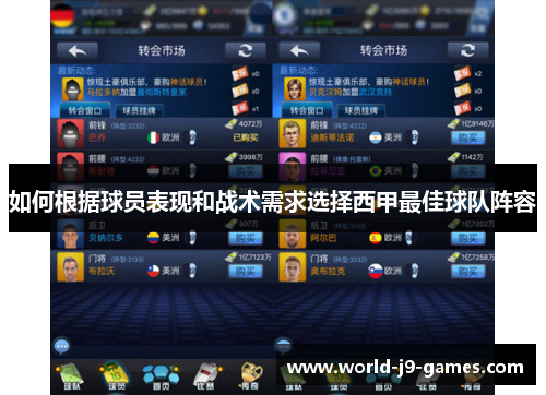 如何根据球员表现和战术需求选择西甲最佳球队阵容